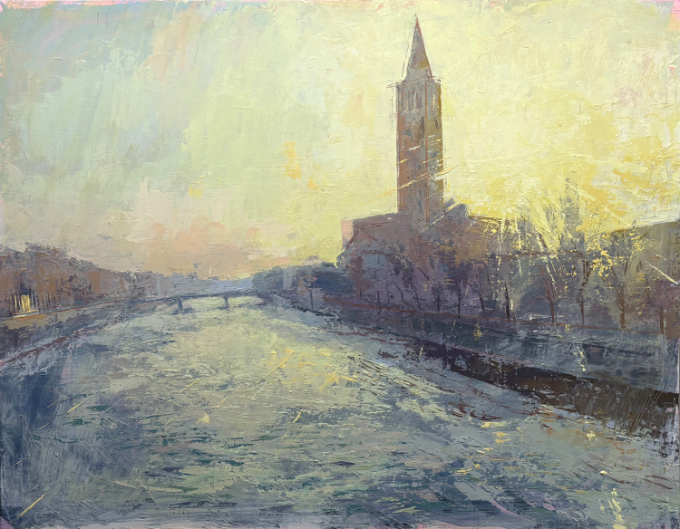 Francisco Centofanti artist, San Zeno, Verona, Italy, oil painting